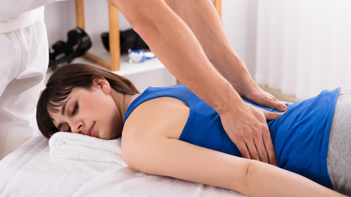 Patient getting back adjusted